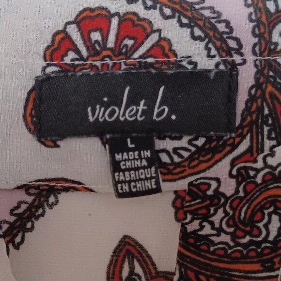 Women's Violet b. Sheer Hippie Boho Paisley Lightweight V-Neck Tunic Size Large - Picture 7 of 10